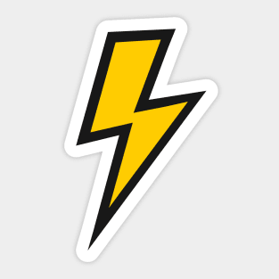 Yellow Lightning Bolt with Black Outline Sticker